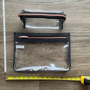 2 Tartan + Twine Clear PVC Basics Clutch & Pencil Bags  $13
